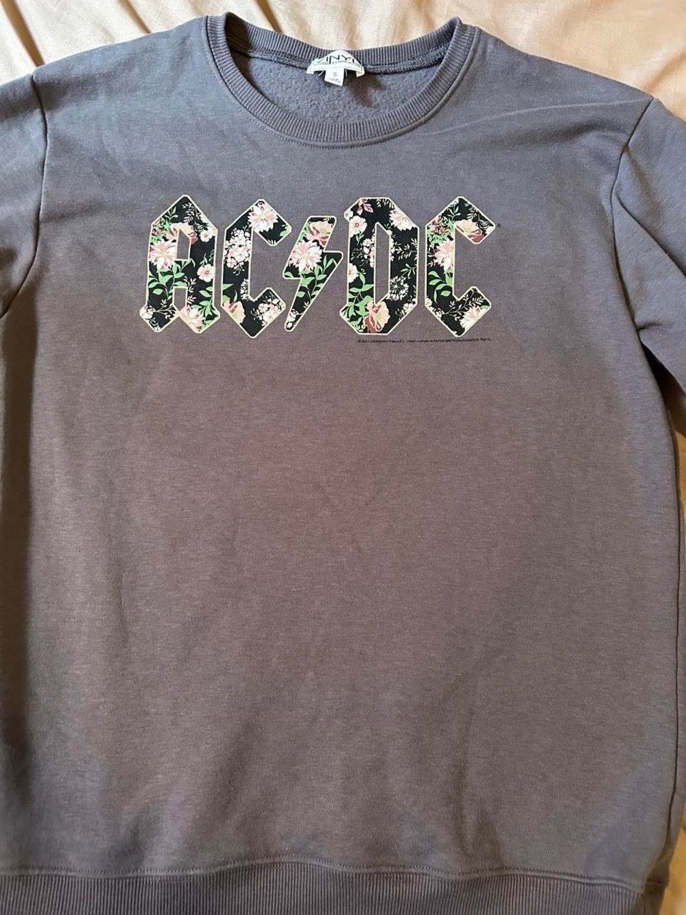 AC/DC Kids Floral Logo Sweatshirt - Charcoal